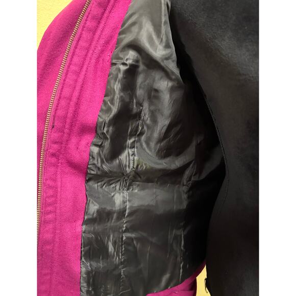 Y2K dELiA*s Peacoat Wool Blend Magenta Zip Up and Toggle Closure Coat Size M - Picture 8 of 11